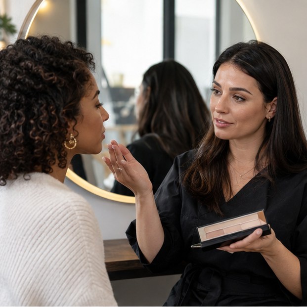 A calm consultation before a beauty treatment